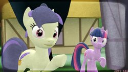 Size: 1024x576 | Tagged: safe, artist:violetdesignstudios, twilight sparkle, oc, oc:ink quill, earth pony, pony, g4, 3d, female, mare