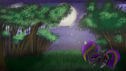 Size: 1920x1080 | Tagged: safe, artist:cottonaime, oc, oc only, pony, blood, colt, crying, family, female, filly, male, nature, night, sad, scenery, teary eyes