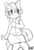 Size: 1231x1802 | Tagged: safe, artist:bbsartboutique, oc, oc only, oc:blank leaves, earth pony, fox, fox pony, hybrid, original species, anthro, anthro oc, bag, black and white, clothes, crossdressing, cute, flower, food, grayscale, hoodie, monochrome, ocbetes, popsicle, simple background, skirt, solo, white background