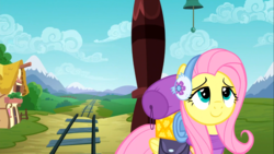 Size: 1366x768 | Tagged: safe, artist:rsa.fim, screencap, fluttershy, pegasus, pony, dungeons and discords, g4, female, mare, solo