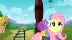 Size: 1366x768 | Tagged: safe, artist:rsa.fim, screencap, fluttershy, pegasus, pony, dungeons and discords, g4, my little pony: friendship is magic, female, mare, solo