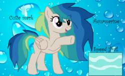 Size: 620x378 | Tagged: safe, artist:huskyrbtorchick, oc, oc only, oc:aquamarine, pegasus, pony, base used, offspring, parent:limestone pie, parent:zephyr breeze, parents:zephyrstone, solo