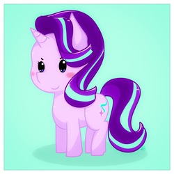 Size: 1605x1605 | Tagged: safe, artist:rockarboom, starlight glimmer, pony, unicorn, g4, chibi, cute, female, glimmerbetes, hnnng, mare, simple background, solo