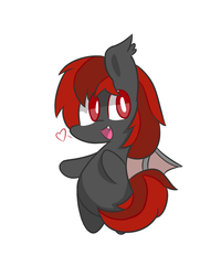 Size: 600x750 | Tagged: safe, artist:surplusflow, oc, oc only, bat pony, pony, chibi, open mouth, simple background, solo, style emulation, wings