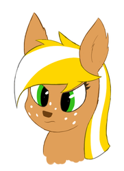 Size: 322x444 | Tagged: safe, artist:deerdraw, oc, oc only, oc:terra byte, deer, deer pony, original species, angry, bust, female, simple background, solo, white background