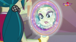 Size: 1366x766 | Tagged: safe, screencap, juniper montage, equestria girls, equestria girls specials, g4, my little pony equestria girls: mirror magic, female, magic, mirror, reflection, solo, teletoon