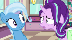 Size: 1280x720 | Tagged: safe, screencap, starlight glimmer, trixie, pony, all bottled up, g4
