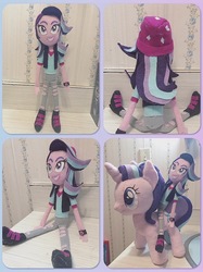 Size: 929x1242 | Tagged: safe, artist:lucaspratt, derpibooru exclusive, starlight glimmer, equestria girls, equestria girls specials, g4, my little pony equestria girls: mirror magic, collage, irl, photo, plushie, solo