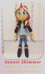 Size: 757x1241 | Tagged: safe, artist:lucaspratt, sunset shimmer, equestria girls, g4, collage, doll, female, irl, photo, plushie, solo, toy