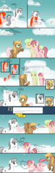 Size: 1000x3107 | Tagged: safe, artist:nimaru, oc, oc only, oc:black cherry, oc:breakneck, oc:lime twist, oc:rook, oc:spumoni, pony, cloudsdale, flirting, history, oc x oc, shipping, tumblr