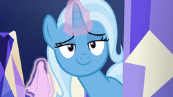 Size: 1920x1080 | Tagged: safe, screencap, trixie, pony, all bottled up, g4, female, glowing horn, horn, mare, smug, solo