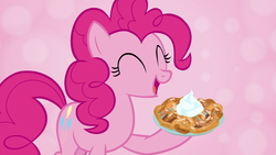 Size: 1920x1080 | Tagged: safe, screencap, pinkie pie, earth pony, pony, all bottled up, g4, best friends until the end of time, female, food, funnel cake, mare, solo, whipped cream