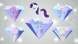 Size: 1920x1080 | Tagged: safe, screencap, applejack, fluttershy, pinkie pie, rainbow dash, rarity, twilight sparkle, alicorn, pony, all bottled up, g4, best friends until the end of time, cute, diamond, female, mane six, twilight sparkle (alicorn)