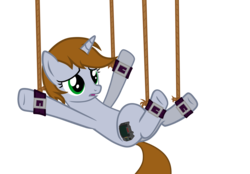 Size: 6270x4363 | Tagged: safe, artist:aborrozakale, oc, oc only, oc:littlepip, pony, unicorn, fallout equestria, g4, absurd resolution, bondage, butt, female, mare, plot, rope, simple background, solo, suspended, this will end in rape, tied up, transparent background, vector