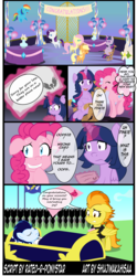 Size: 1571x3161 | Tagged: safe, artist:shujiwakahisaa, applejack, fluttershy, pinkie pie, rainbow dash, rarity, soarin', spitfire, twilight sparkle, alicorn, earth pony, pegasus, pony, unicorn, comic:the magic of pregnancy, g4, alternate hairstyle, bad pinkie, card, clothes, comic, crossing the line twice, dark comedy, dead, dialogue, eyes closed, female, funeral, glowing, glowing horn, horn, japanese reading order, laughing, magic, magic aura, male, mane six, open mouth, pointy ponies, pregnant, rocking chair, scrunchie, smiling, speech bubble, suit, sweat, telekinesis, twilight sparkle (alicorn), we are going to hell