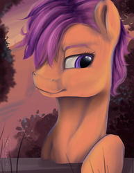 Size: 1000x1295 | Tagged: safe, artist:aelwyng, scootaloo, pegasus, pony, g4, female, looking at you, mare, older, solo