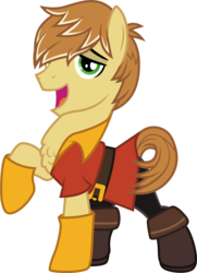 Size: 1501x2068 | Tagged: safe, artist:cloudy glow, feather bangs, earth pony, pony, g4, hard to say anything, season 7, beauty and the beast, chest fluff, clothes, clothes swap, cosplay, costume, disney, gaston legume, male, simple background, smiling, solo, stallion, transparent background, vector