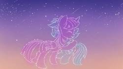 Size: 1280x720 | Tagged: safe, artist:matchapony, rainbow dash, twilight sparkle, alicorn, pony, g4, constellation, female, lesbian, ship:twidash, shipping, twilight sparkle (alicorn), wallpaper