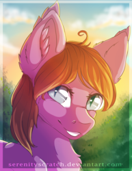 Size: 2550x3300 | Tagged: safe, artist:serenity, oc, oc only, bat pony, pony, cute, female, fluffy, high res, mare, solo, sunset