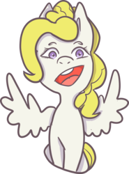 Size: 1024x1383 | Tagged: safe, artist:joobini, surprise, pony, g1, female, simple background, solo, spread wings, transparent background, wings