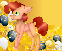 Size: 3000x2500 | Tagged: safe, artist:eclispeluna, oc, oc only, earth pony, pony, balloon, high res, solo