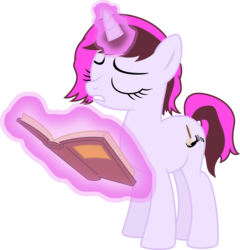 Size: 2098x2187 | Tagged: safe, artist:audiobeatzz, oc, oc only, oc:melody paint, pony, unicorn, book, female, high res, magic, mare, simple background, solo, transparent background, vector