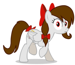 Size: 5760x5000 | Tagged: safe, artist:rsa.fim, oc, oc only, oc:whisper hope, pegasus, pony, absurd resolution, bow, female, looking at you, mexican, red eyes, ribbon, simple background, solo, tail bow, transparent background, unitárium, vector