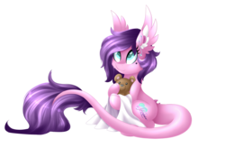 Size: 3694x2419 | Tagged: safe, artist:scarlet-spectrum, oc, oc only, dracony, hybrid, pony, blanket, cute, female, high res, long tail, mare, ocbetes, simple background, solo, teddy bear, transparent background