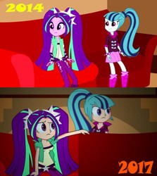 Size: 876x980 | Tagged: safe, artist:tweenanimations studios, aria blaze, sonata dusk, equestria girls, g4, dumb times with the dazzlings, human coloration