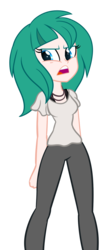 Size: 600x1370 | Tagged: dead source, safe, artist:wubcakeva, oc, oc only, oc:nikita (wubcakeva), equestria girls, g4, clothes, equestria girls-ified, female, open mouth, pants, shirt, simple background, solo, transparent background