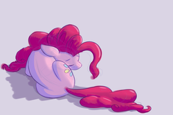 Size: 1280x853 | Tagged: safe, artist:heir-of-rick, pinkie pie, earth pony, pony, g4, colored sketch, female, gray background, mare, simple background, sleeping, solo