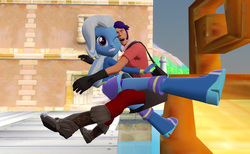 Size: 1022x630 | Tagged: safe, artist:hanakofairhall, trixie, equestria girls, g4, 3d, crossover, team fortress 2