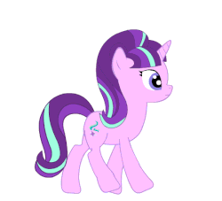 Size: 550x500 | Tagged: artist needed, safe, starlight glimmer, pony, g4, animated, female, gif, simple background, solo, walk cycle, walking, white background
