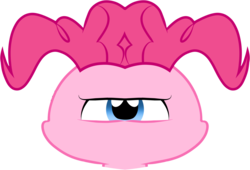 Size: 2407x1635 | Tagged: safe, pinkie pie, earth pony, pony, g4, abomination, female, head, mirrored, simple background, solo, transparent background, unitinu, wat