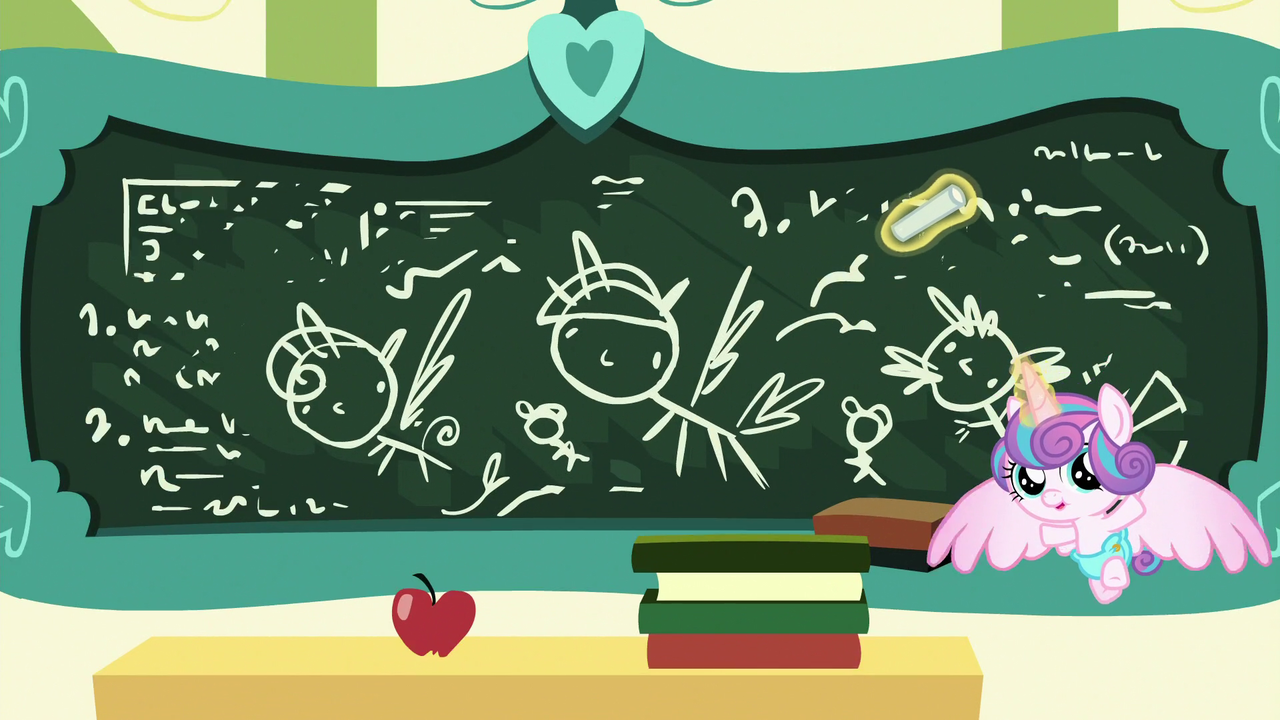 1450545 A Flurry Of Emotions Alicorn Apple Book Chalk