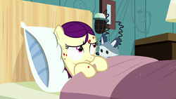 Size: 1920x1080 | Tagged: safe, screencap, boysenberry, earth pony, pony, raccoon, a flurry of emotions, g4, horsey hives, plushie, solo