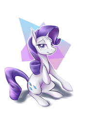 Size: 833x1158 | Tagged: safe, artist:fancheesy, rarity, pony, unicorn, g4, 80s, abstract background, female, solo