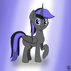 Size: 1512x1516 | Tagged: dead source, safe, artist:php142, oc, oc only, alicorn, pony, alicorn oc, blank flank, looking at you, male, photoshop, smiling, solo, wings