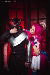 Size: 1333x2000 | Tagged: safe, artist:tai-l-rodriguez, king sombra, pinkie pie, human, g4, clothes, cosplay, costume, dress, gala dress, irl, irl human, male, photo, shipping, sombrapie, straight