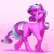 Size: 1800x1800 | Tagged: safe, artist:mykegreywolf, oc, oc only, oc:pink emerald, earth pony, pony, unicorn, commission, female, gradient background, mare, multicolored hair, smiling, solo