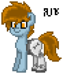Size: 230x270 | Tagged: safe, artist:radical user 76, oc, oc only, oc:spanner, cyborg, pony, pony town, simple background, solo, white background