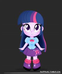 Size: 700x838 | Tagged: safe, artist:egophiliac, twilight sparkle, equestria girls, g4, chibi, cute, female, looking at you, simple background, smiling, solo, twiabetes, twilight sparkle (alicorn)