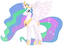 Size: 4087x3000 | Tagged: safe, artist:brony-works, princess celestia, alicorn, pony, g4, female, grin, high res, looking at you, mare, simple background, smiling, smiling at you, solo, transparent background, vector