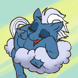 Size: 1280x1280 | Tagged: safe, artist:tacodeltaco, night glider, pegasus, pony, g4, 30 minute art challenge, cloud, female, sleeping, solo