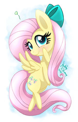 Size: 900x1410 | Tagged: safe, artist:joakaha, fluttershy, pegasus, pony, g4, blushing, chibi, cute, female, heart, looking at you, shyabetes, smiling, solo