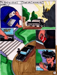 Size: 1384x1810 | Tagged: safe, artist:newyorkx3, oc, oc only, oc:tommy, human, comic:young days, car, comic, dialogue, no pony, smoking, traditional art