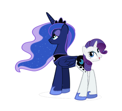Size: 6107x5539 | Tagged: safe, artist:theunknowenone1, princess luna, rarity, pony, g4, absurd resolution, butt, conjoined, food, fusion, marshmallow, marshmallow luna, multiple heads, plot, simple background, tabitha st. germain, two heads, wat, we have become one, what has science done, white background