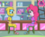 Size: 1024x832 | Tagged: safe, artist:author92, cup cake, pinkie pie, equestria girls, g4, arm behind back, bondage, brightly colored ninjas, chair, kunoichi, masks, ninja, party horn, rope, rope bondage, sandals, sugarcube corner, tied up