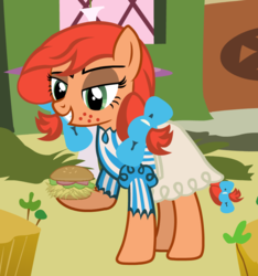 Size: 833x889 | Tagged: safe, artist:raindashesp, pony, burger, food, hay burger, mascot, ponified, smug wendy's, solo, wendy's