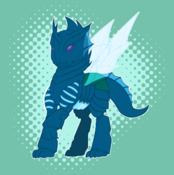Size: 1755x1764 | Tagged: safe, edit, oc, oc only, changedling, changeling, changeling behemoth, abstract background, changedling behemoth, changeling oc, female, solo